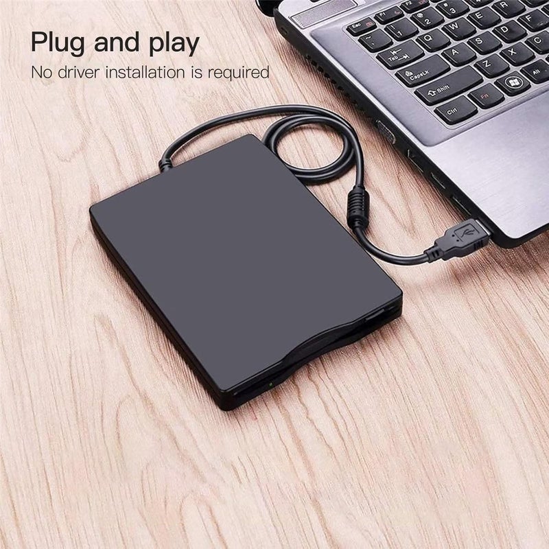 Vicue Read/Write 1.44 MB Floppy Disk, Black USB External Floppy Disk Drive 1.44MB for Laptop PC Win 7/8/10/11 Mac - Image 4